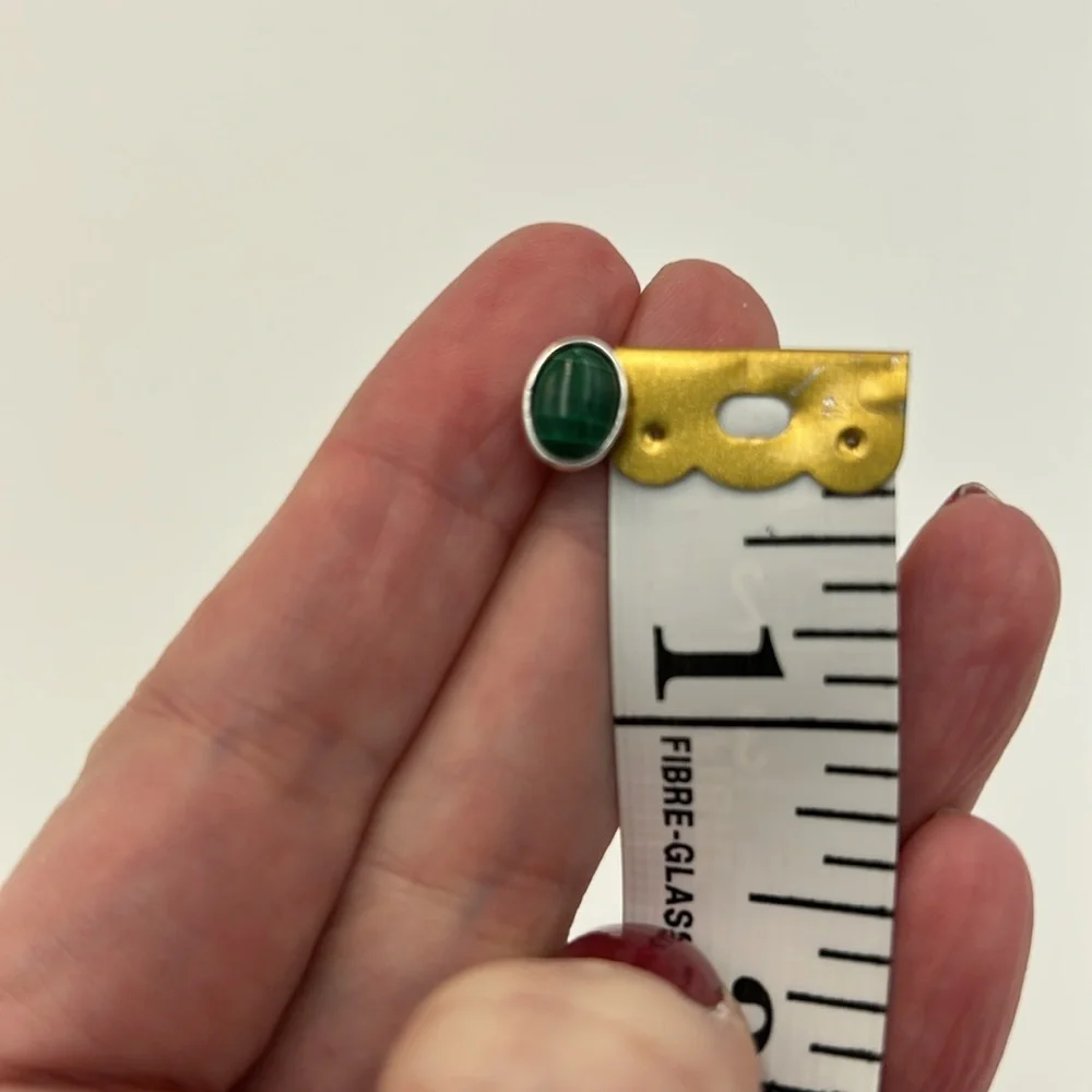 925 Sterling Silver Malachite Stud Earrings